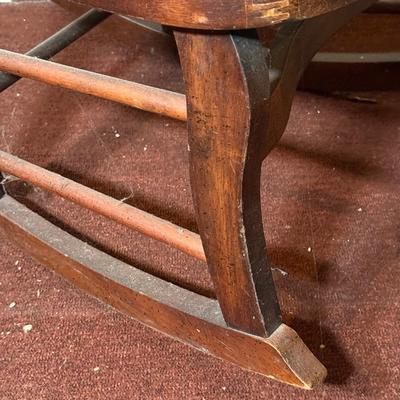 LOT 32B: Vintage Folding/Cane Back Wooden Rocking Chairs