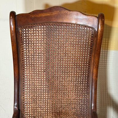 LOT 32B: Vintage Folding/Cane Back Wooden Rocking Chairs