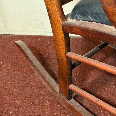 LOT 32B: Vintage Folding/Cane Back Wooden Rocking Chairs