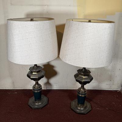 LOT 33: Pair Of Vintage Mid Century Stiffel Brass Table Lamps