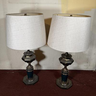 LOT 33: Pair Of Vintage Mid Century Stiffel Brass Table Lamps