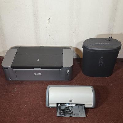 LOT 35B: HP DeskJet D1520, Cannon Printer K10377 & Omnitech Paper Shredder