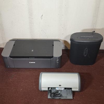 LOT 35B: HP DeskJet D1520, Cannon Printer K10377 & Omnitech Paper Shredder