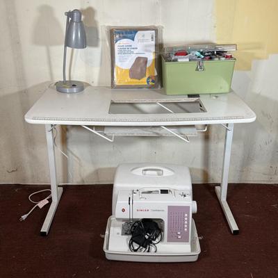 LOT 49B: Singer 7463 Sewing Machine w/ Sewing Table, Thread & More