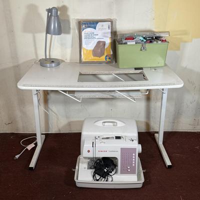 LOT 49B: Singer 7463 Sewing Machine w/ Sewing Table, Thread & More