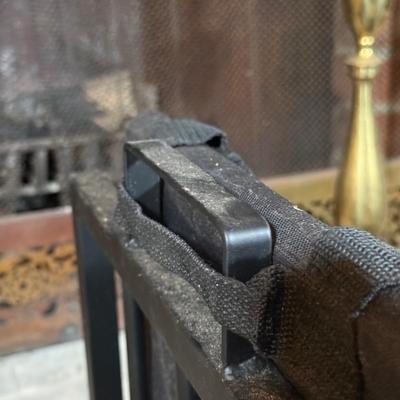 LOT 122B: Vintage Brass Fireplace Screen, Andirons, Tools & More!