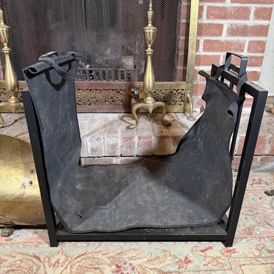 LOT 122B: Vintage Brass Fireplace Screen, Andirons, Tools & More!