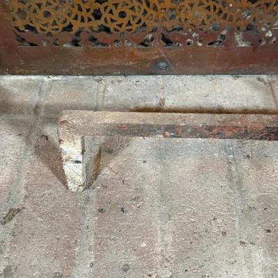 LOT 122B: Vintage Brass Fireplace Screen, Andirons, Tools & More!
