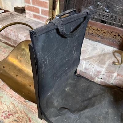 LOT 122B: Vintage Brass Fireplace Screen, Andirons, Tools & More!