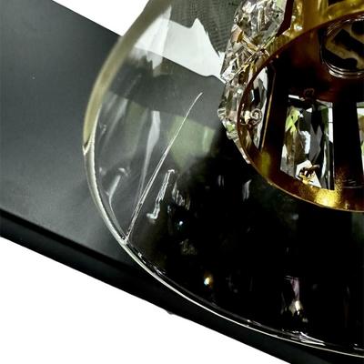 Aipsun Glass & Crystal 4-Light Black & Brass Bathroom Vanity Lighting Fixture SEE DESCRIPTION