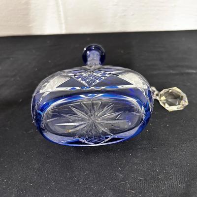 Blue Cut-Glass Decanter