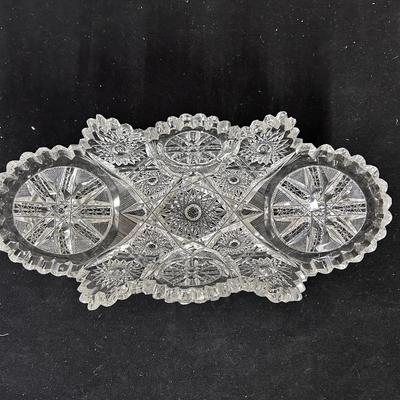 Cut glass serving dish