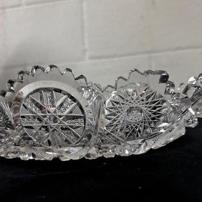 Cut glass serving dish