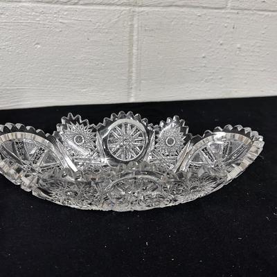 Cut glass serving dish