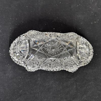 Cut glass serving dish