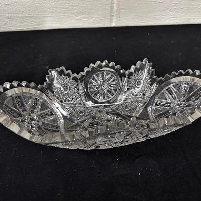 Cut glass serving dish