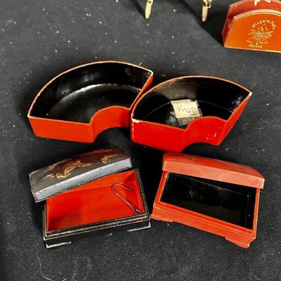 Various small Asian decor items