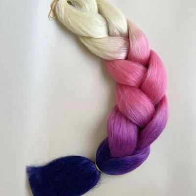 3-Pack Ombre Blonde Pink Blue 24" Synthetic Jumbo Braid Braiding Hair - 100g