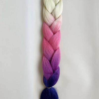 3-Pack Ombre Blonde Pink Blue 24" Synthetic Jumbo Braid Braiding Hair - 100g