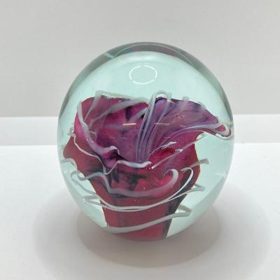 LOT 11: Gorgeous Pair of Art Glass Paperweights - One Signed and Dated by Artist