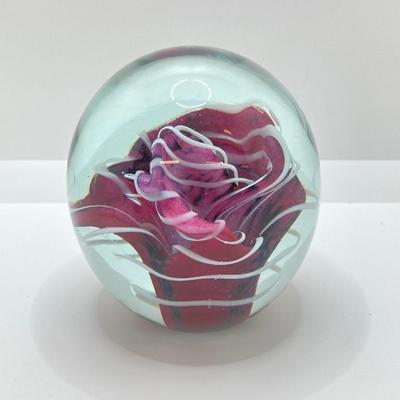 LOT 11: Gorgeous Pair of Art Glass Paperweights - One Signed and Dated by Artist