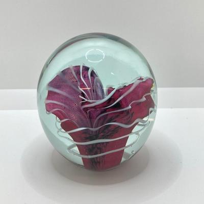 LOT 11: Gorgeous Pair of Art Glass Paperweights - One Signed and Dated by Artist