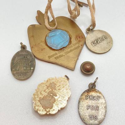 LOT 18: Large Collection of Religious Medals, Pins, Pendants and More
