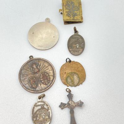 LOT 18: Large Collection of Religious Medals, Pins, Pendants and More