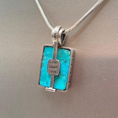 LOT 22: Italy 925 Silver Necklace with Interchanging Gemstones - Tw. 25.9g, 24"