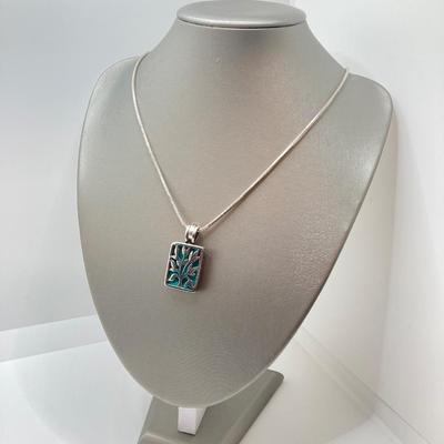 LOT 22: Italy 925 Silver Necklace with Interchanging Gemstones - Tw. 25.9g, 24"