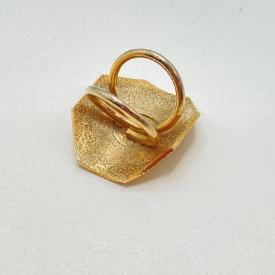 LOT 24: Large Collection of Gold Tone Jewelry - Pins, Brooches and Ring