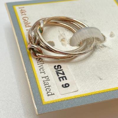 LOT 86: Sugarfix by Baublebar 14k Gold Plated / Sterling Silver Earrings, SAG Harbor Sterling Ring and Touch of Silver Hint of Gold Rings...