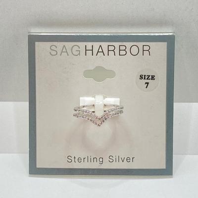 LOT 86: Sugarfix by Baublebar 14k Gold Plated / Sterling Silver Earrings, SAG Harbor Sterling Ring and Touch of Silver Hint of Gold Rings...