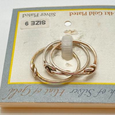 LOT 86: Sugarfix by Baublebar 14k Gold Plated / Sterling Silver Earrings, SAG Harbor Sterling Ring and Touch of Silver Hint of Gold Rings...