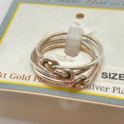 LOT 86: Sugarfix by Baublebar 14k Gold Plated / Sterling Silver Earrings, SAG Harbor Sterling Ring and Touch of Silver Hint of Gold Rings...