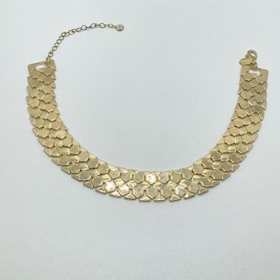LOT 87: Vintage Express Rhinestone 15" Choker, Express Gold Tone 15" Choker and Multi-Strand Pendant Necklace 16"