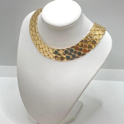 LOT 87: Vintage Express Rhinestone 15" Choker, Express Gold Tone 15" Choker and Multi-Strand Pendant Necklace 16"