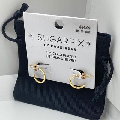 LOT 88: Pair of SAG Harbor Sterling Silver Earrings with Sugarfix by Baubebar 14k Gold Plated / Sterling Silver Earrings in Original...