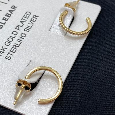 LOT 88: Pair of SAG Harbor Sterling Silver Earrings with Sugarfix by Baubebar 14k Gold Plated / Sterling Silver Earrings in Original...