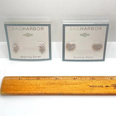 LOT 88: Pair of SAG Harbor Sterling Silver Earrings with Sugarfix by Baubebar 14k Gold Plated / Sterling Silver Earrings in Original...