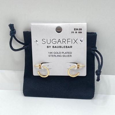 LOT 88: Pair of SAG Harbor Sterling Silver Earrings with Sugarfix by Baubebar 14k Gold Plated / Sterling Silver Earrings in Original...
