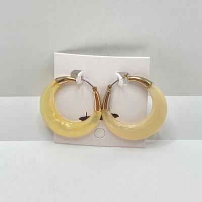 LOT 89: Fashion Jewelry - Pair of Hoop Earrings with Monet Necklace