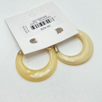 LOT 89: Fashion Jewelry - Pair of Hoop Earrings with Monet Necklace