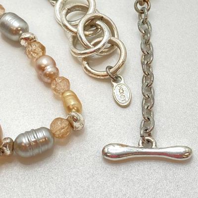 LOT 89: Fashion Jewelry - Pair of Hoop Earrings with Monet Necklace
