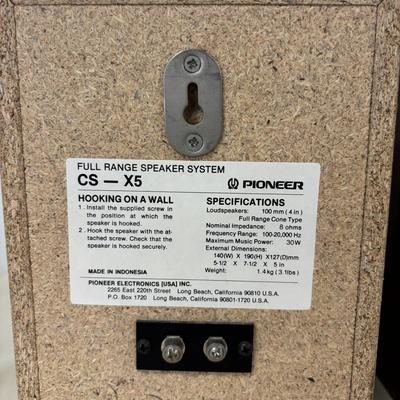 LOT 112: Pioneer Full Range CS-X5 Bookshelf/Wall Hanging Speakers- only 7.5"