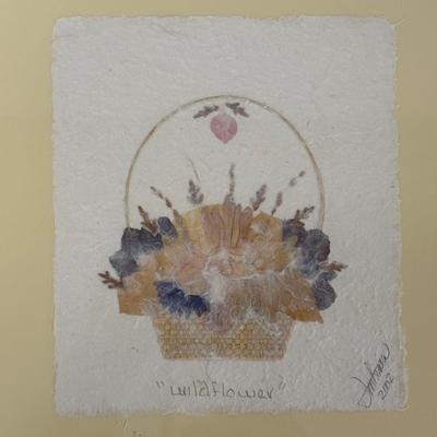 LOT 113: Rae Dunn Artisan Collection "Love" Lamp, Windsor Style Doll Gossip Bench, Signed & Dated Pressed Flower Wall Art...