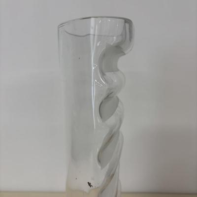 LOT 115: Lenox Ovations Crystal Azar Swirl Quartz Desk Clock & Large Unique Vase Made in Poland