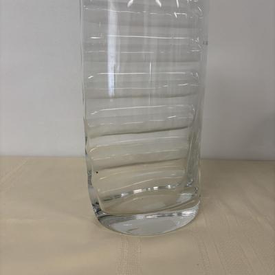 LOT 115: Lenox Ovations Crystal Azar Swirl Quartz Desk Clock & Large Unique Vase Made in Poland
