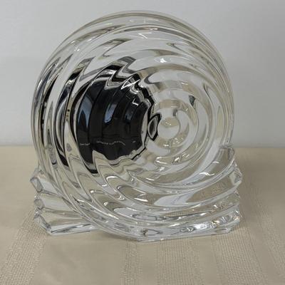 LOT 115: Lenox Ovations Crystal Azar Swirl Quartz Desk Clock & Large Unique Vase Made in Poland