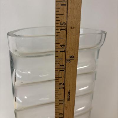 LOT 115: Lenox Ovations Crystal Azar Swirl Quartz Desk Clock & Large Unique Vase Made in Poland